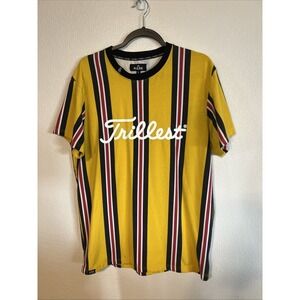 R.S.1NE Yellow Striped Trillest Tshirt‎ Size Large